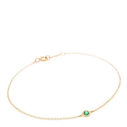 Tiffany 18K Yellow Gold Emerald Elsa Peretti Color By The Yard Bracelet 1 of 4