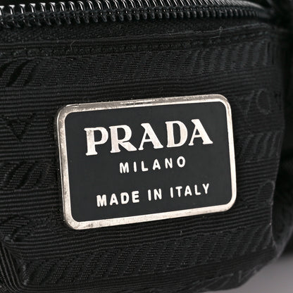 Prada Saffiano Logo Embossed Shoulder Bag Black 6 of 12