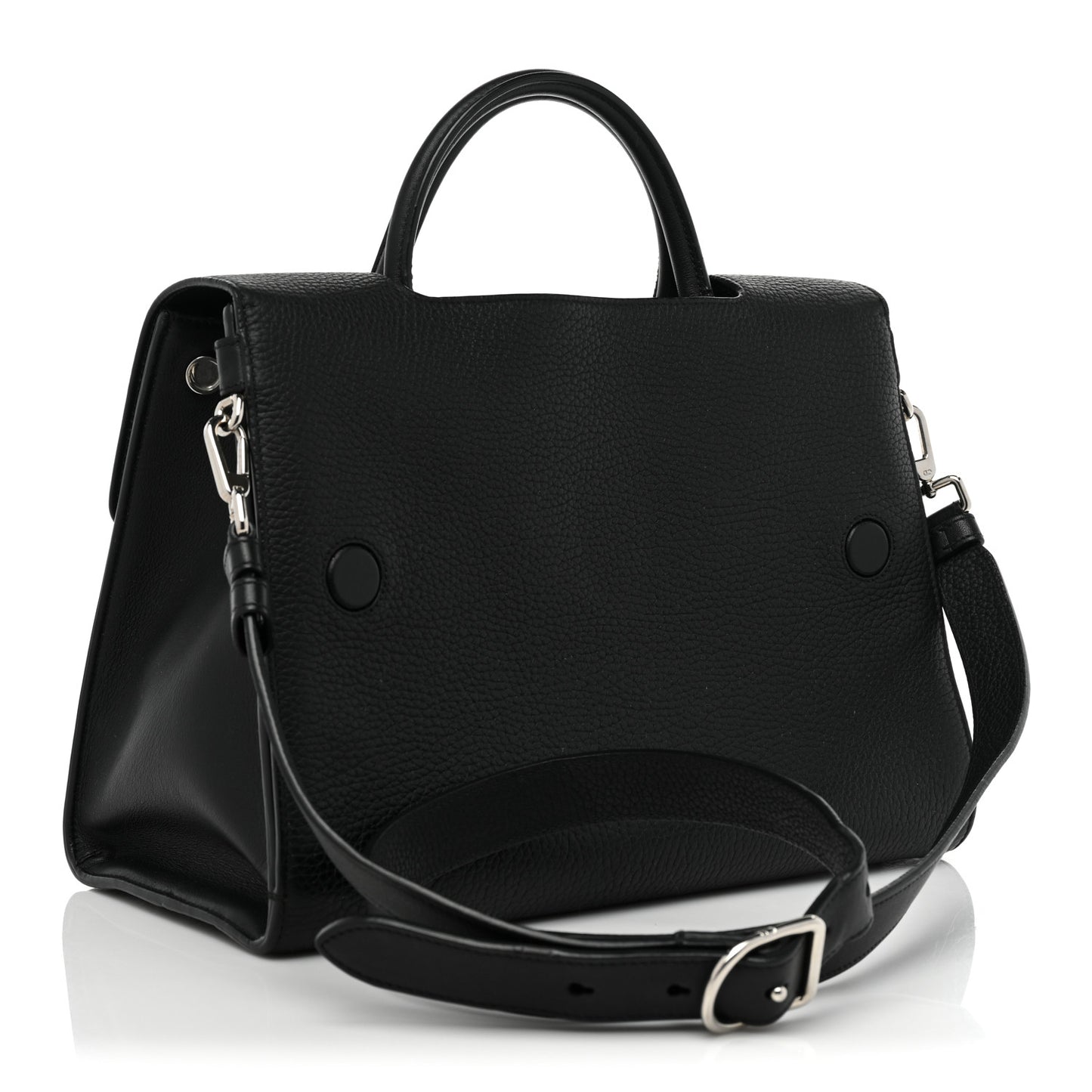 Grained Calfskin Medium Diorever Flap Black