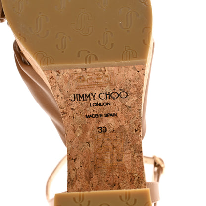 Jimmy Choo Nappa Cork Heloise 95 Platform Wedge Sandals 39 Biscuit 6 of 7