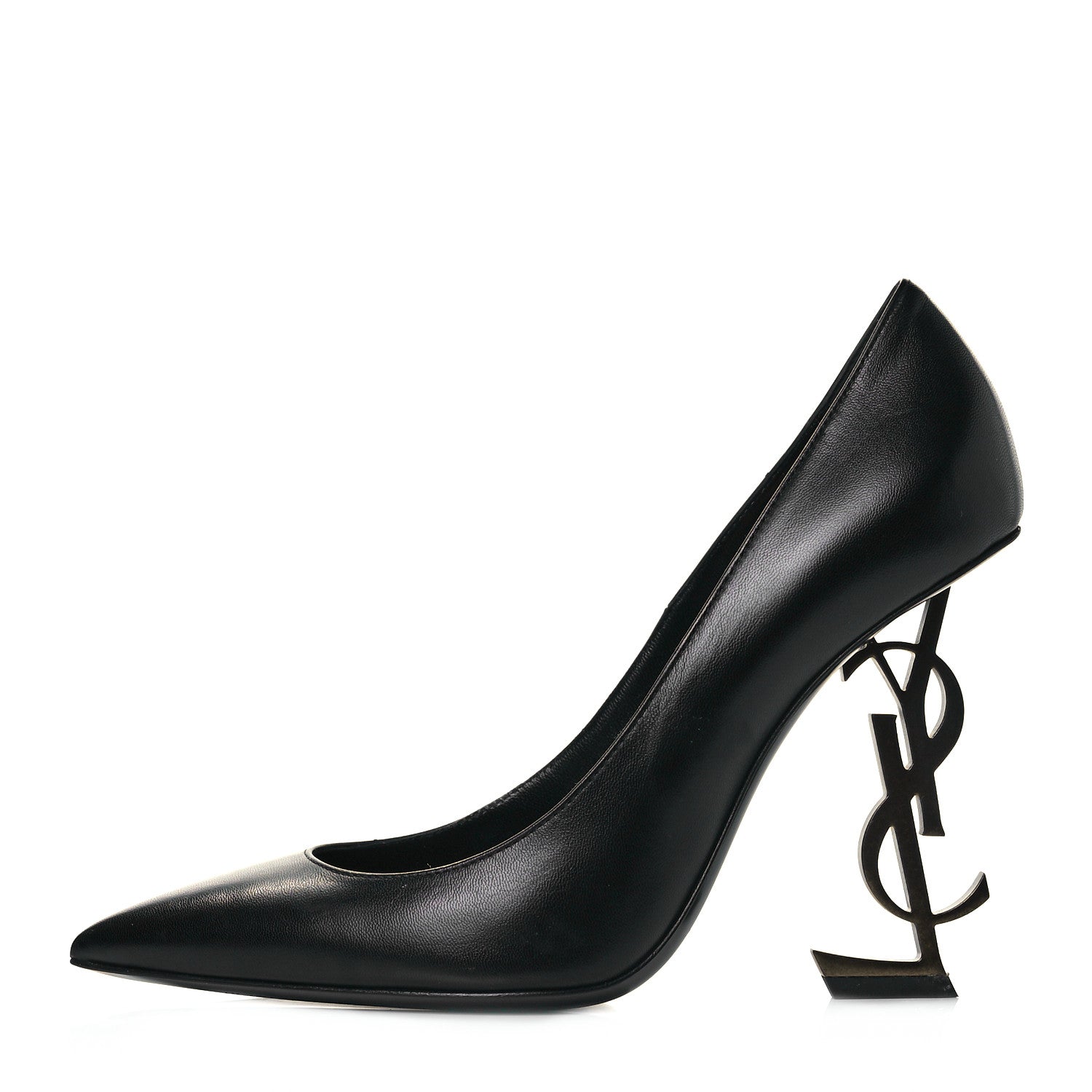 Saint Laurent Calfskin Opyum 110 Pumps 38 Black Gold 1 of 9