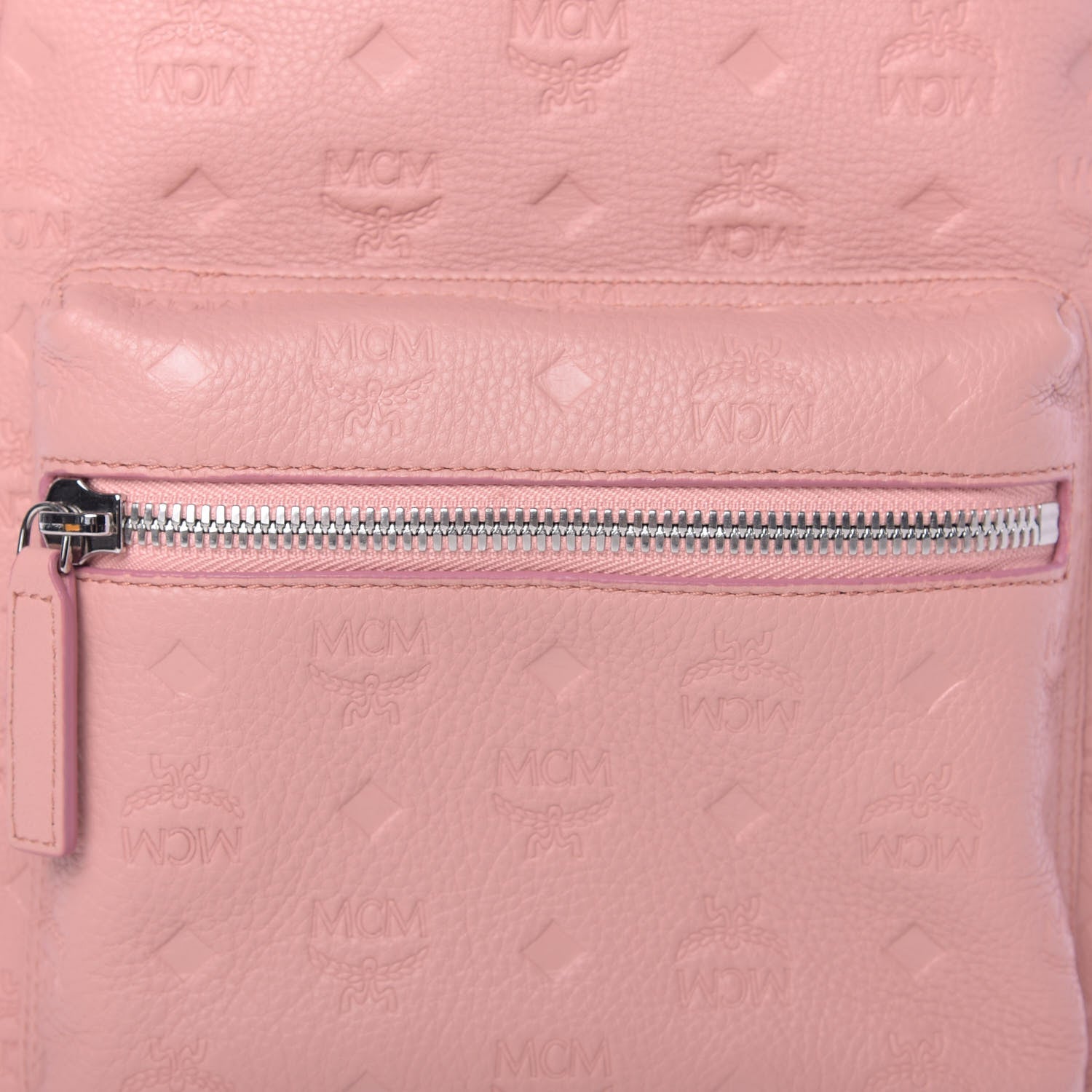 MCM Calfskin Ottomar Monogram Small Backpack Pink 5 of 9