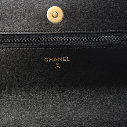 Chanel Goatskin Quilted 19 Wallet On Chain WOC Black 6 of 12