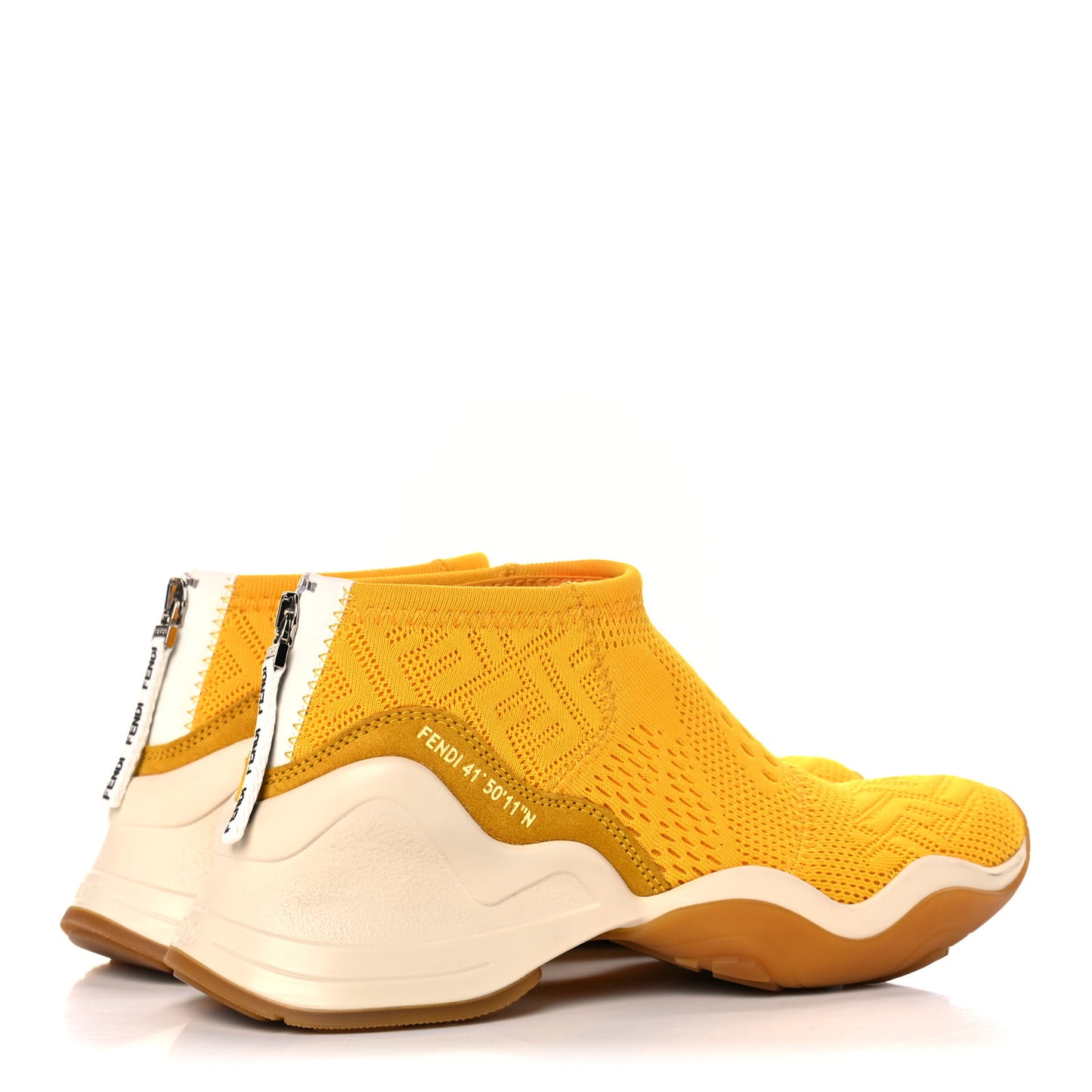 Technical 3D Mesh Womens FFluid Zip Up Sneakers 37 Reggae Corn White