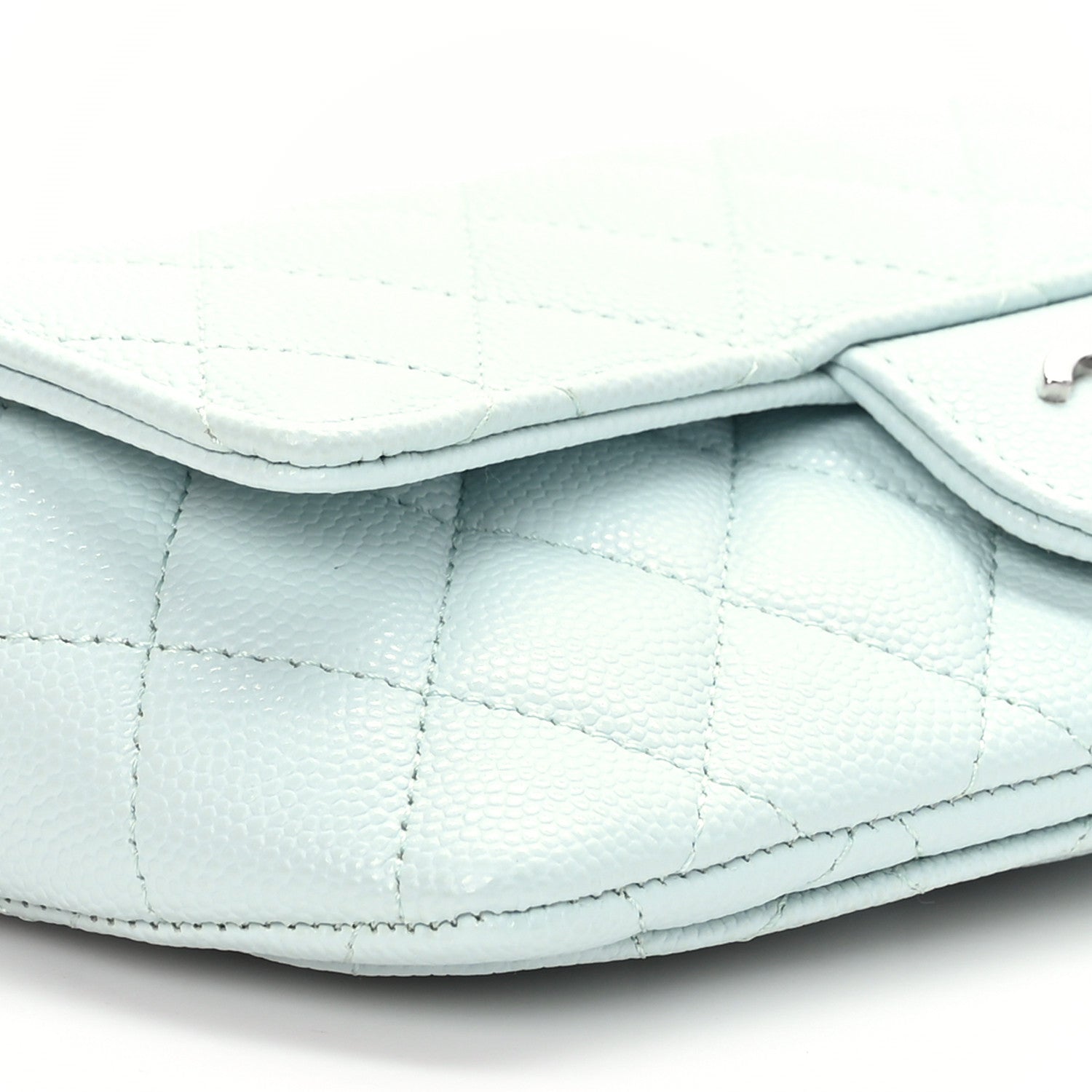 Chanel Caviar Quilted Glasses Case With Chain Light Blue 8 of 9