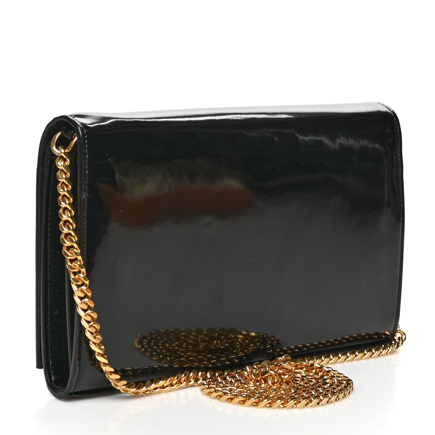 Patent Calfskin Monogram Kate Wallet On Chain Black