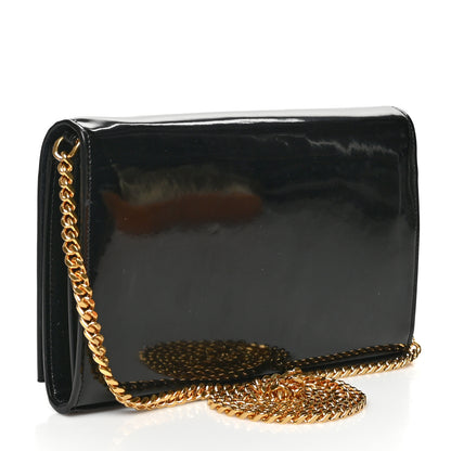 Saint Laurent Patent Calfskin Monogram Kate Wallet On Chain Black 2 of 6