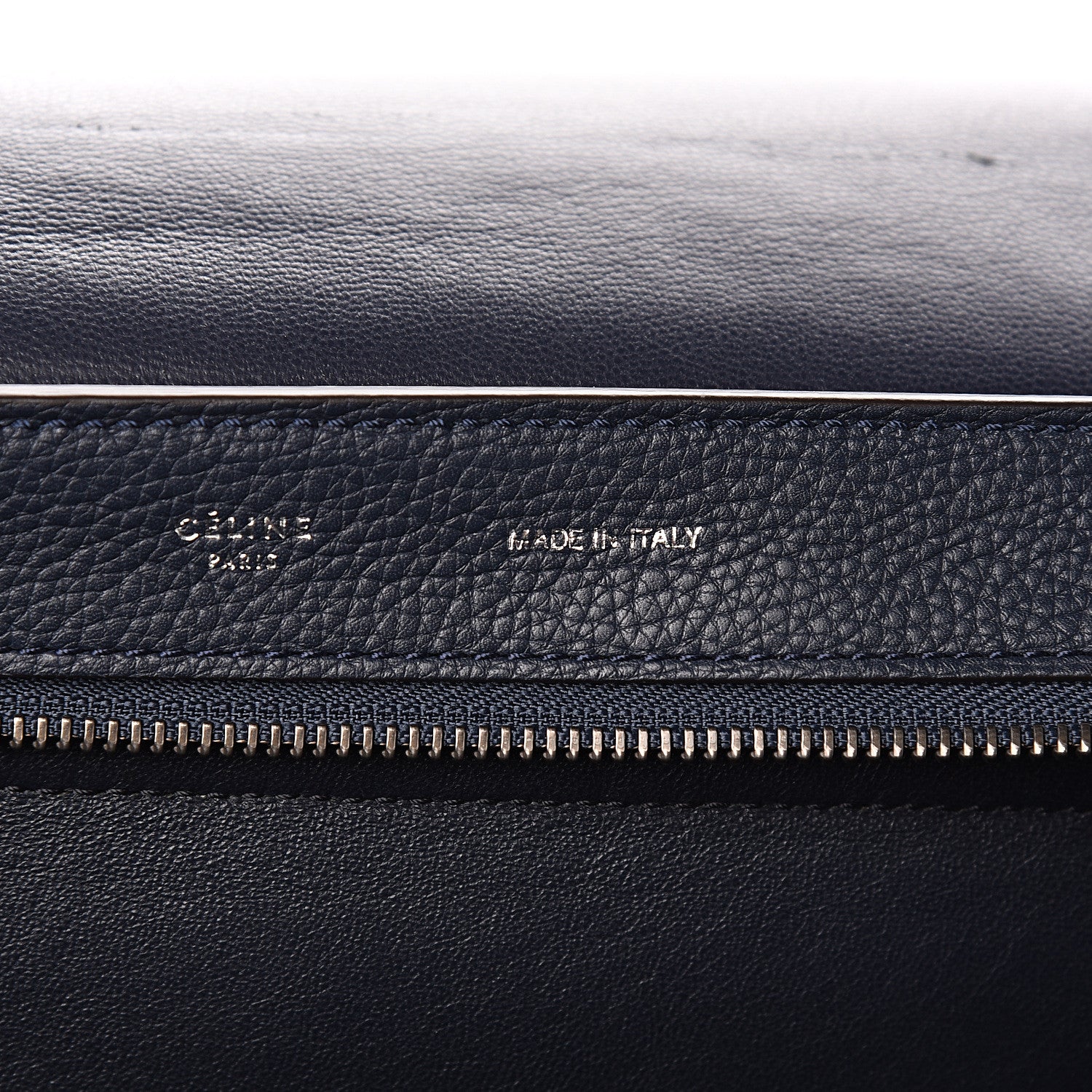 Celine Drummed Calfskin Suede Medium Trapeze Navy 5 of 9