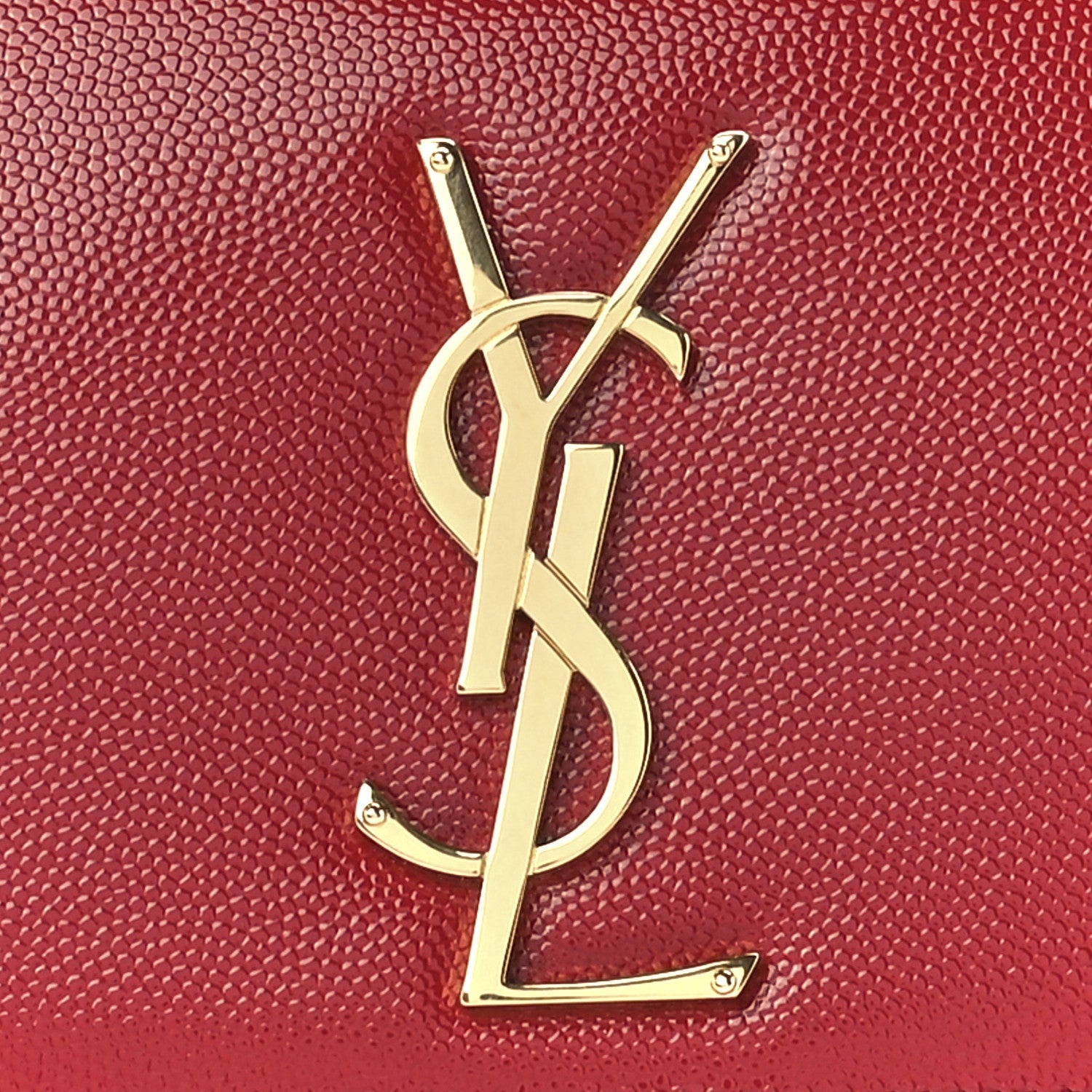 Saint Laurent Grain De Poudre Classic Monogram Cassandre Clutch New Red 9 of 12