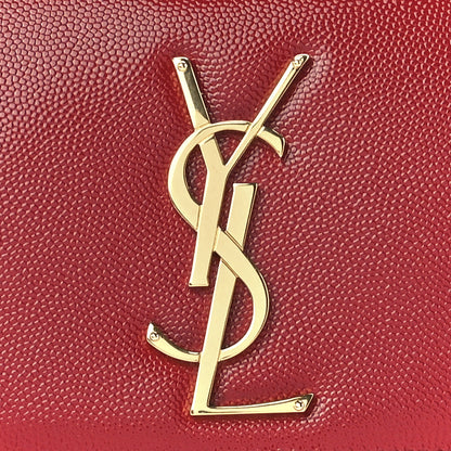 Saint Laurent Grain De Poudre Classic Monogram Cassandre Clutch New Red 9 of 12