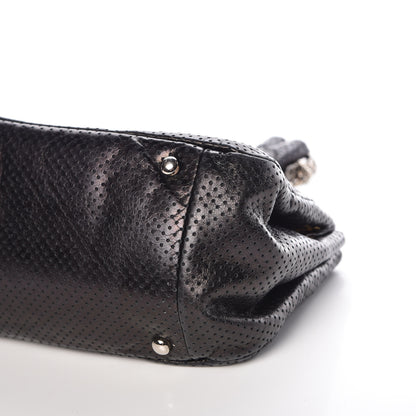 Chanel Metallic Calfskin Perforated Drill Accordion Flap Black 9 of 9