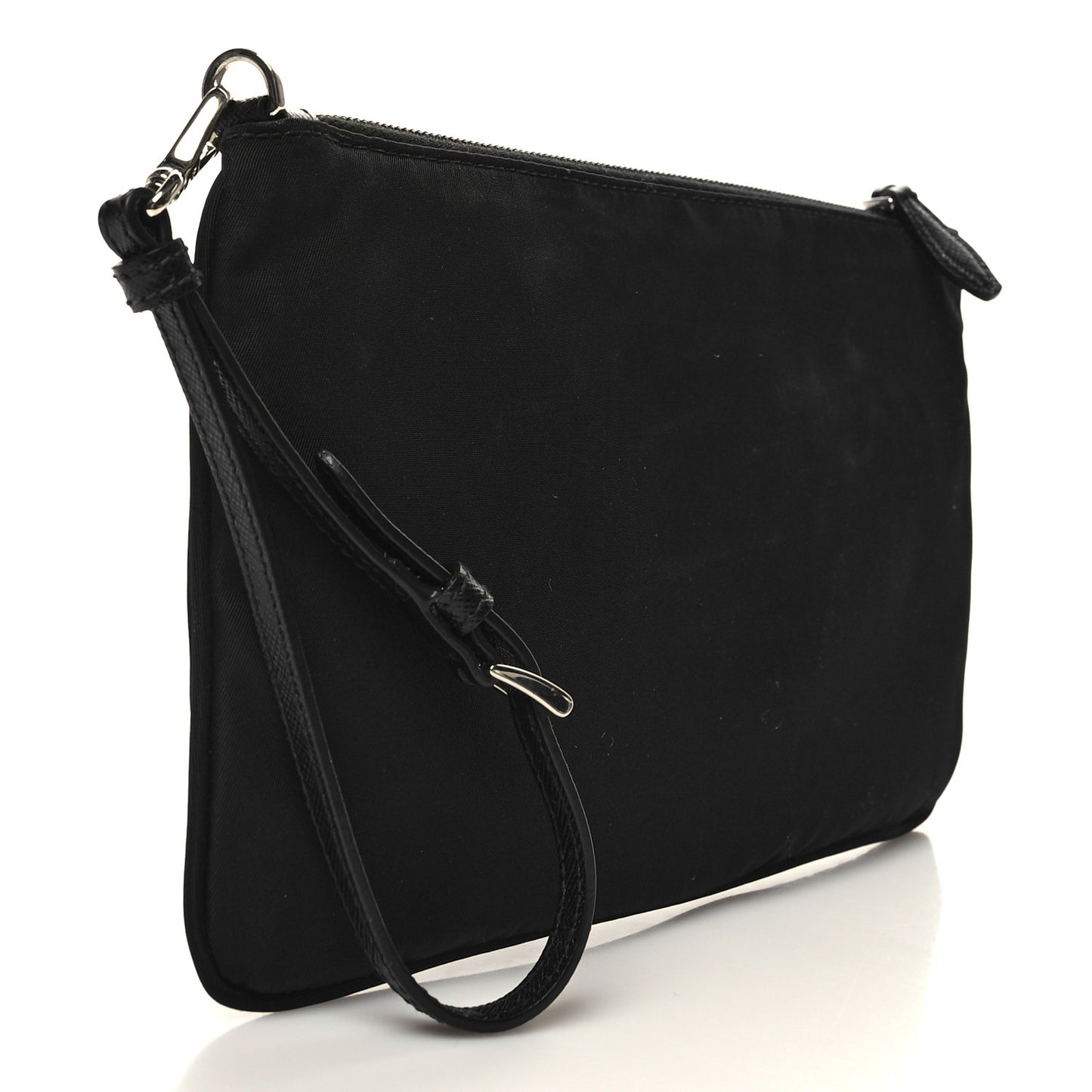 Tessuto Nylon Saffiano Wristlet Black