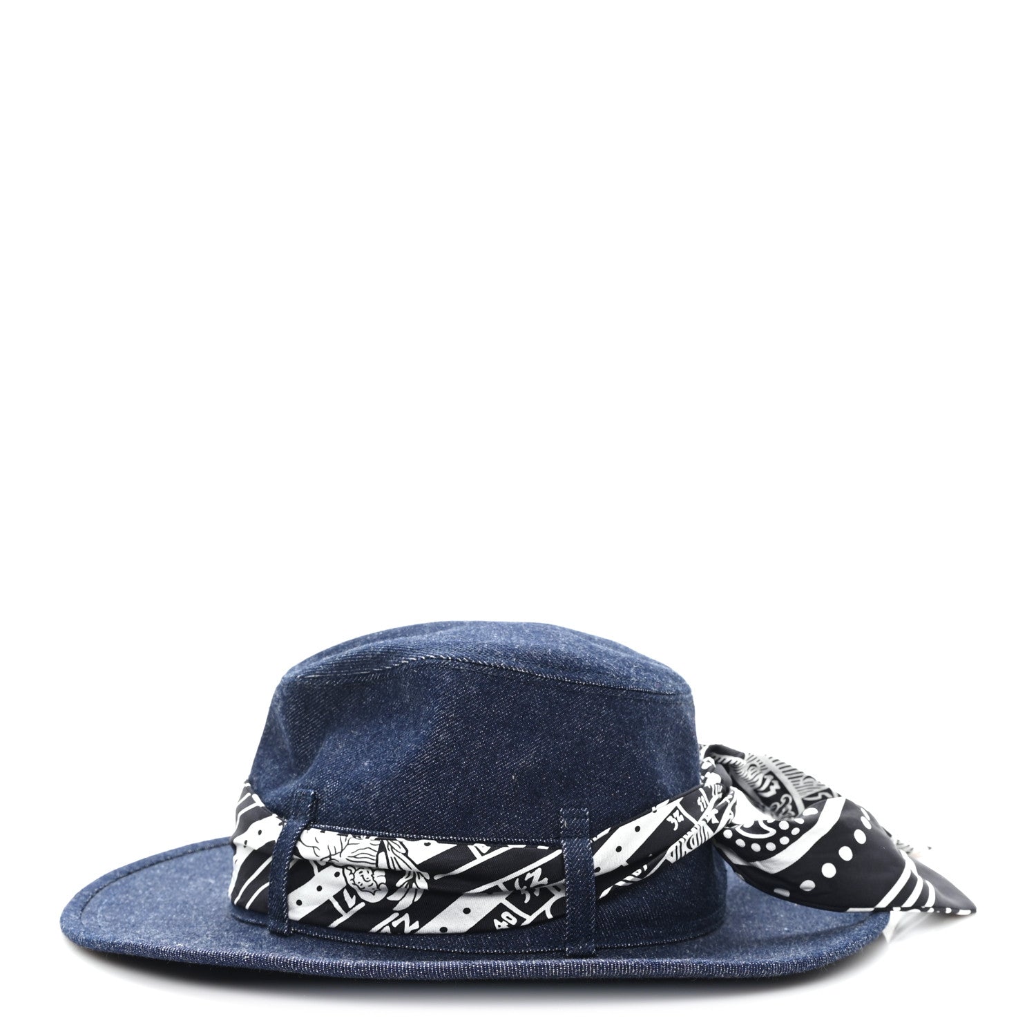 Hermes Denim Silky Heloise Hat 58 Indigo 4 of 8