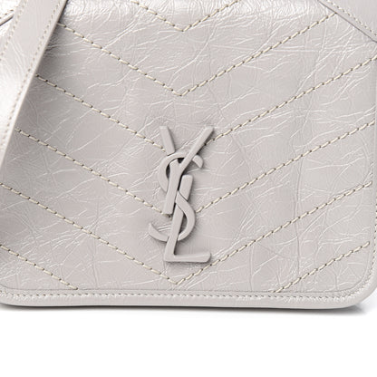 Saint Laurent Crinkled Calfskin Matelasse Monogram Niki Chain Wallet Light Grey 9 of 9