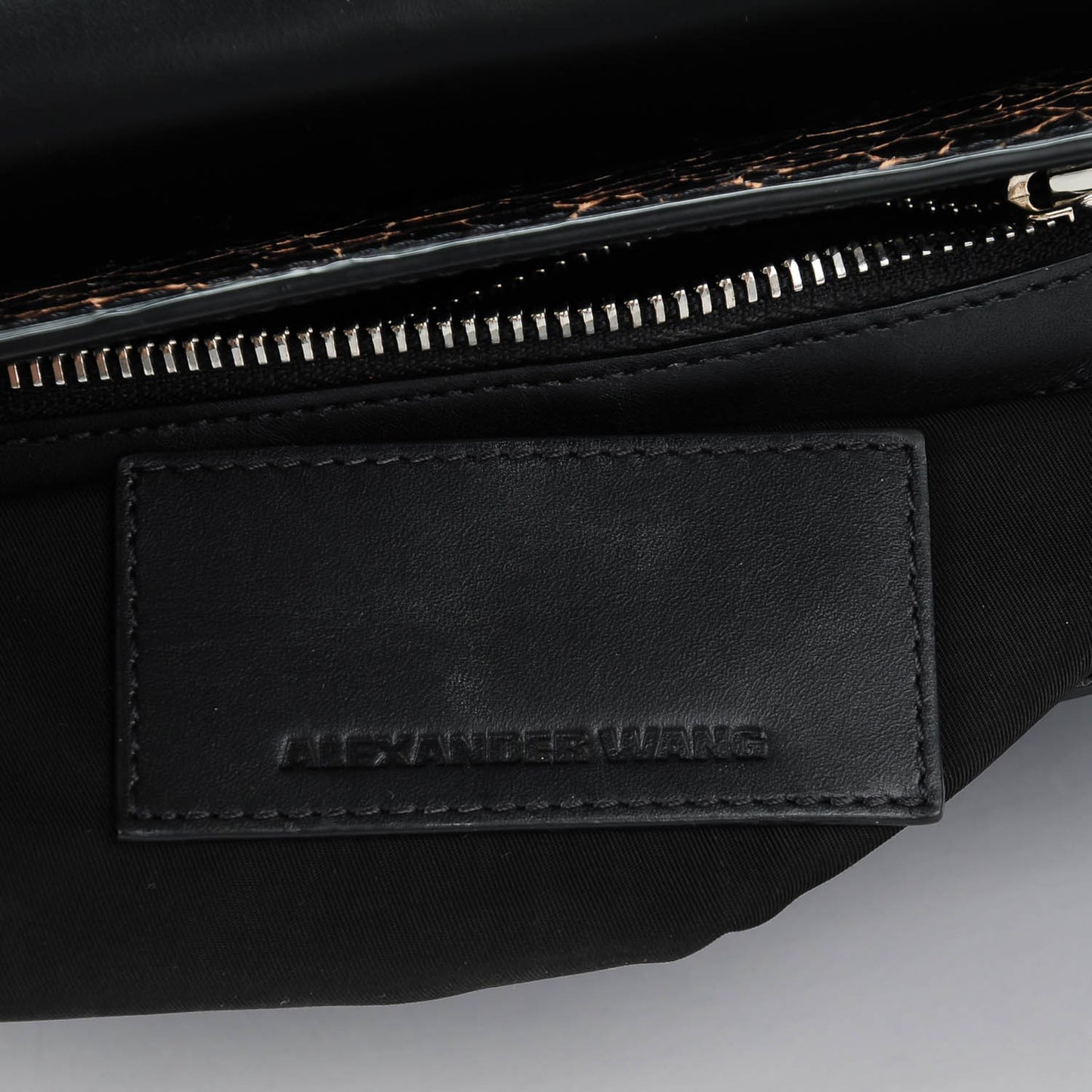 Cracked Calfskin Lia Sling Black Silver Hardware