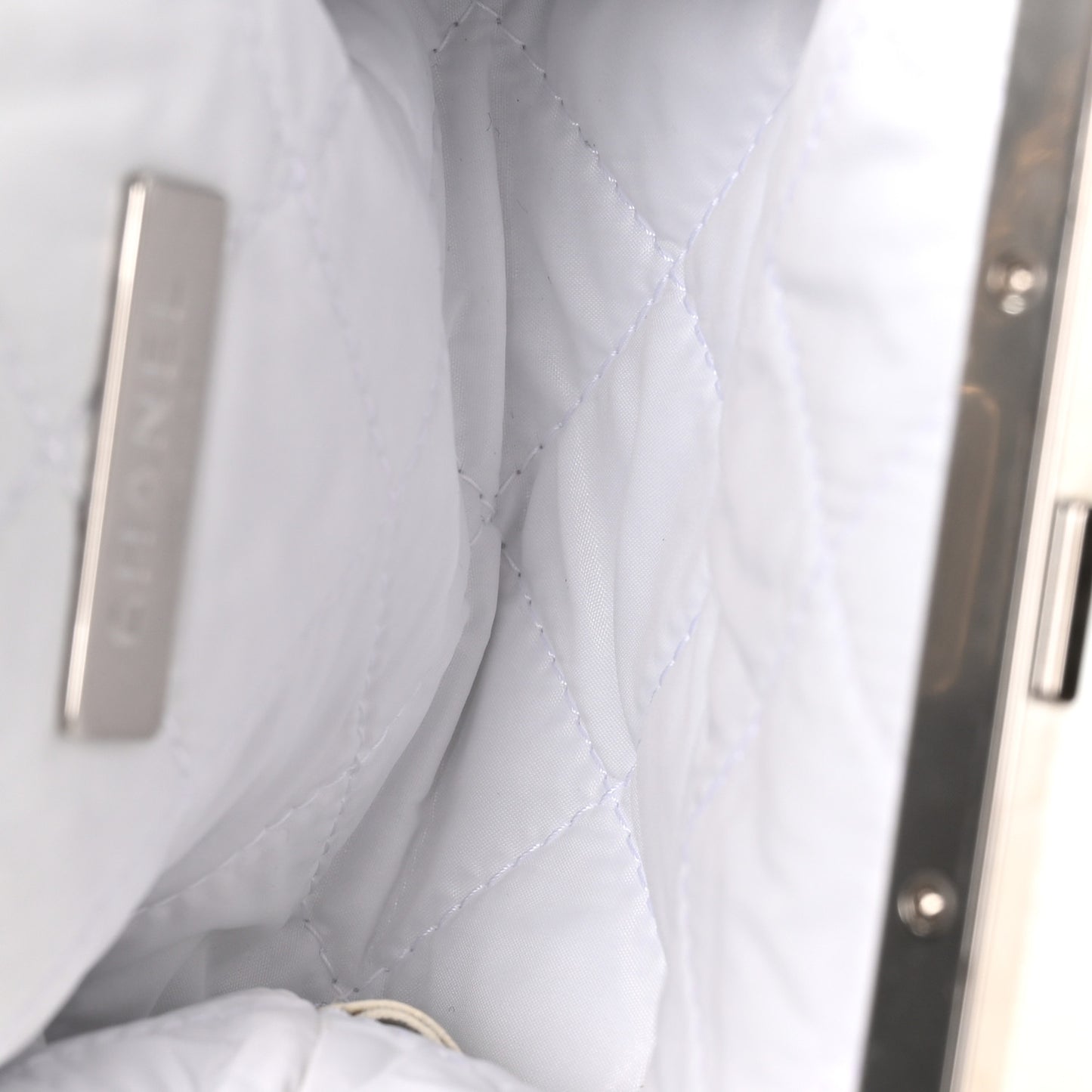 Shearling Sheepskin Lambskin Quilted Clutch With Chain White