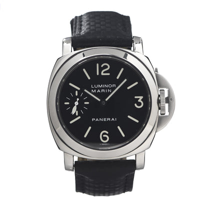Panerai Stainless Steel Alligator 44mm Luminor Marina Manual Winding Watch Black PAM00463 1 of 5