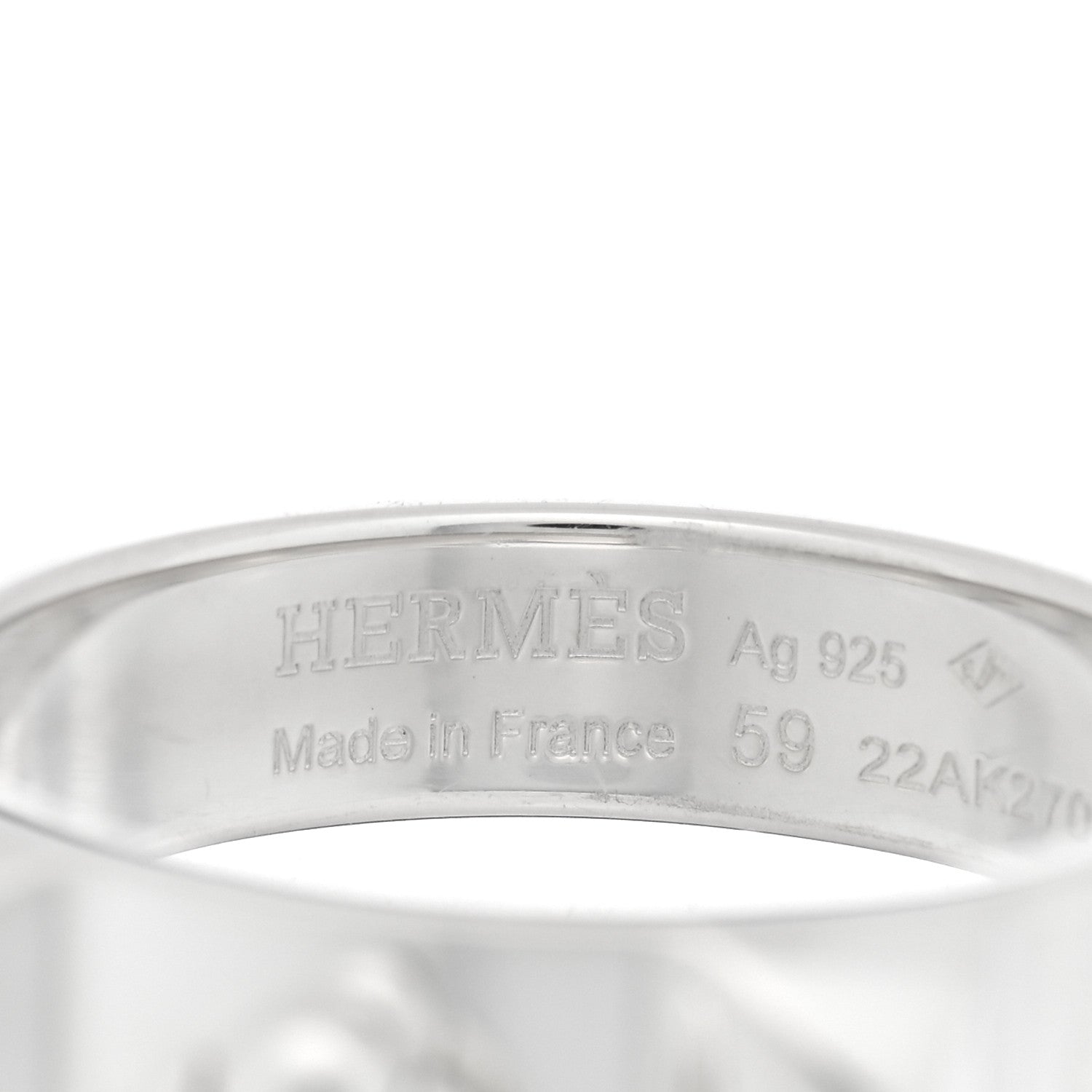 Hermes Sterling Silver PM Collier De Chien Ring 59 8.75 4 of 5