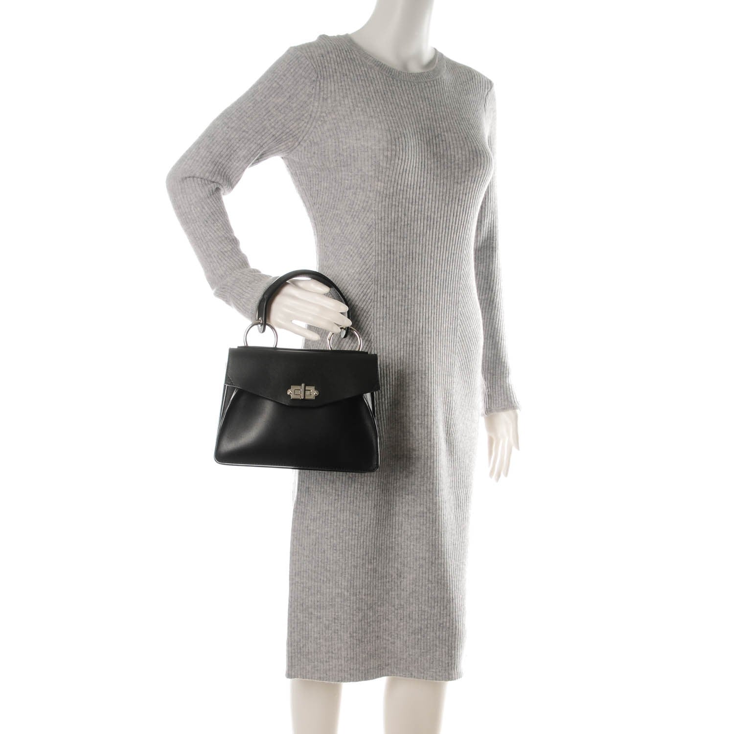Proenza Schouler Calfskin Small Hava Top Handle Bag Black 2 of 8