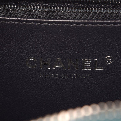 Chanel Iridescent Caviar Quilted Medium CC Filigree Vanity Case Dark Turquoise 6 of 8