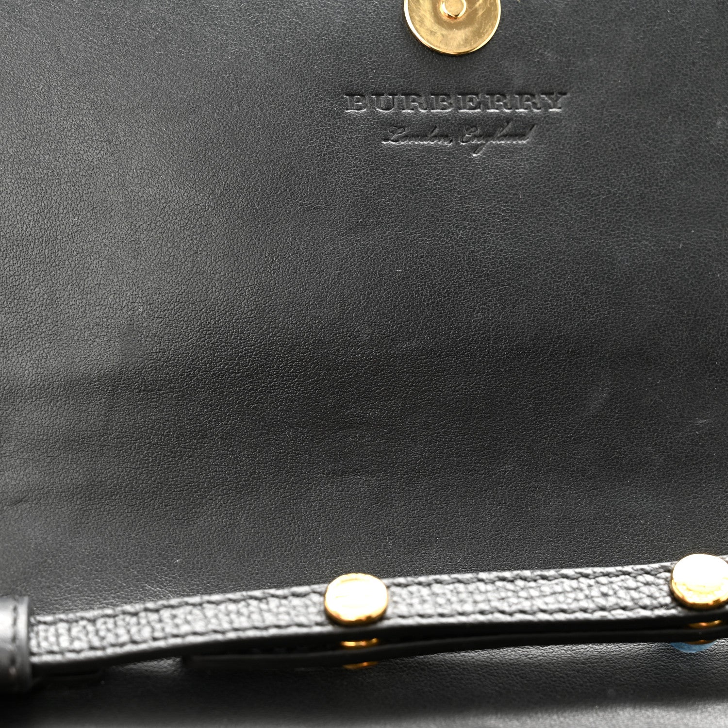 Burberry Derby Calfskin House Check Wallet On Chain Black 12 of 18