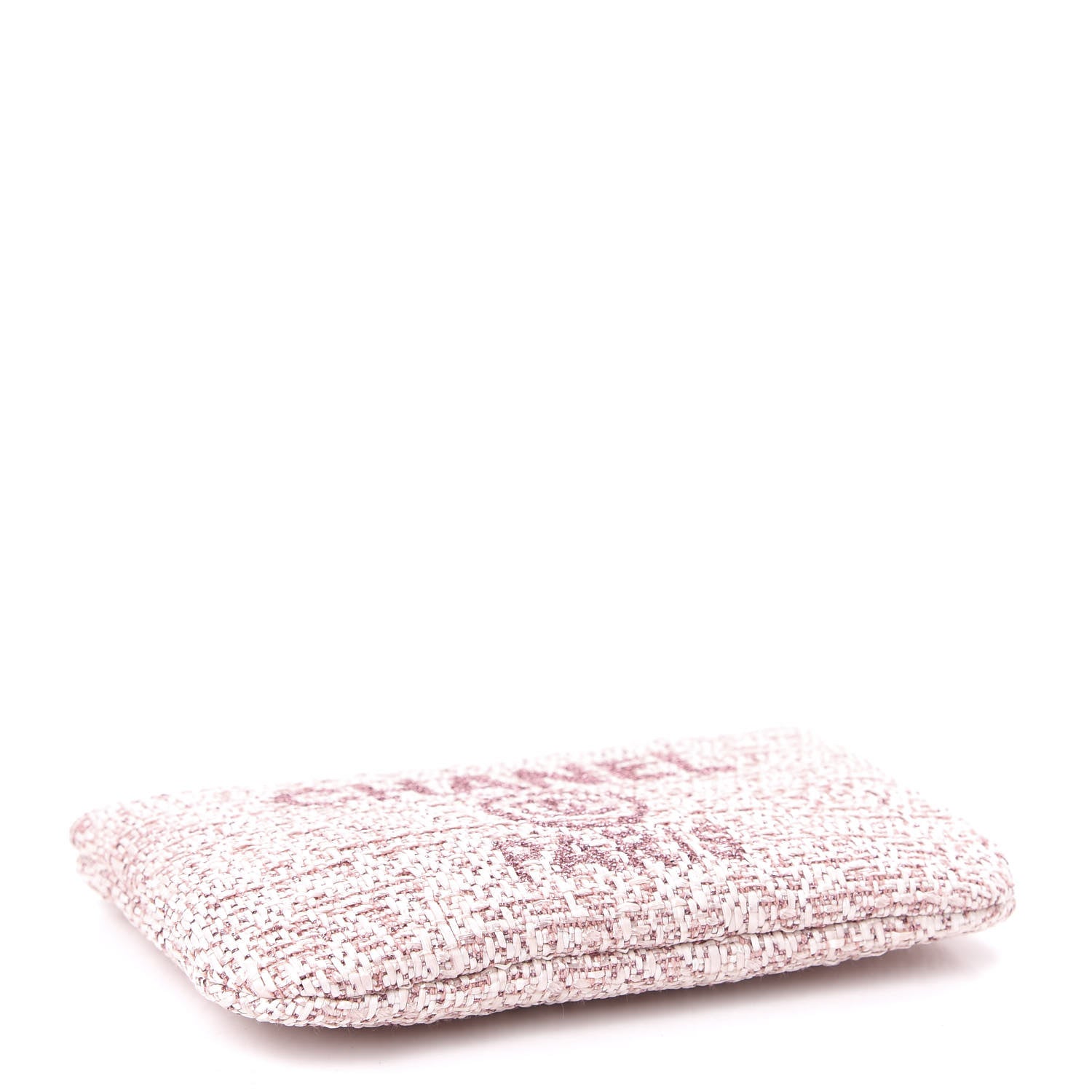 Chanel Woven Straw Raffia Deauville Cosmetic Pouch Pink 4 of 8