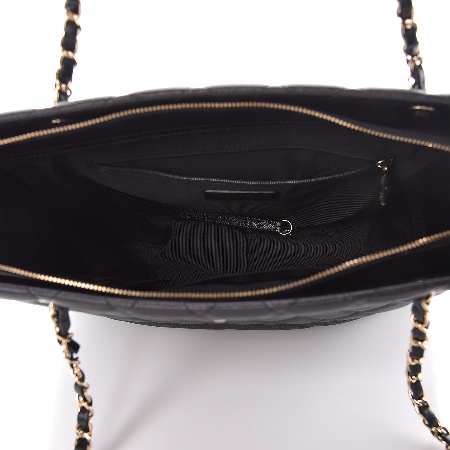 Caviar Quilted Rolled Up Tote Black