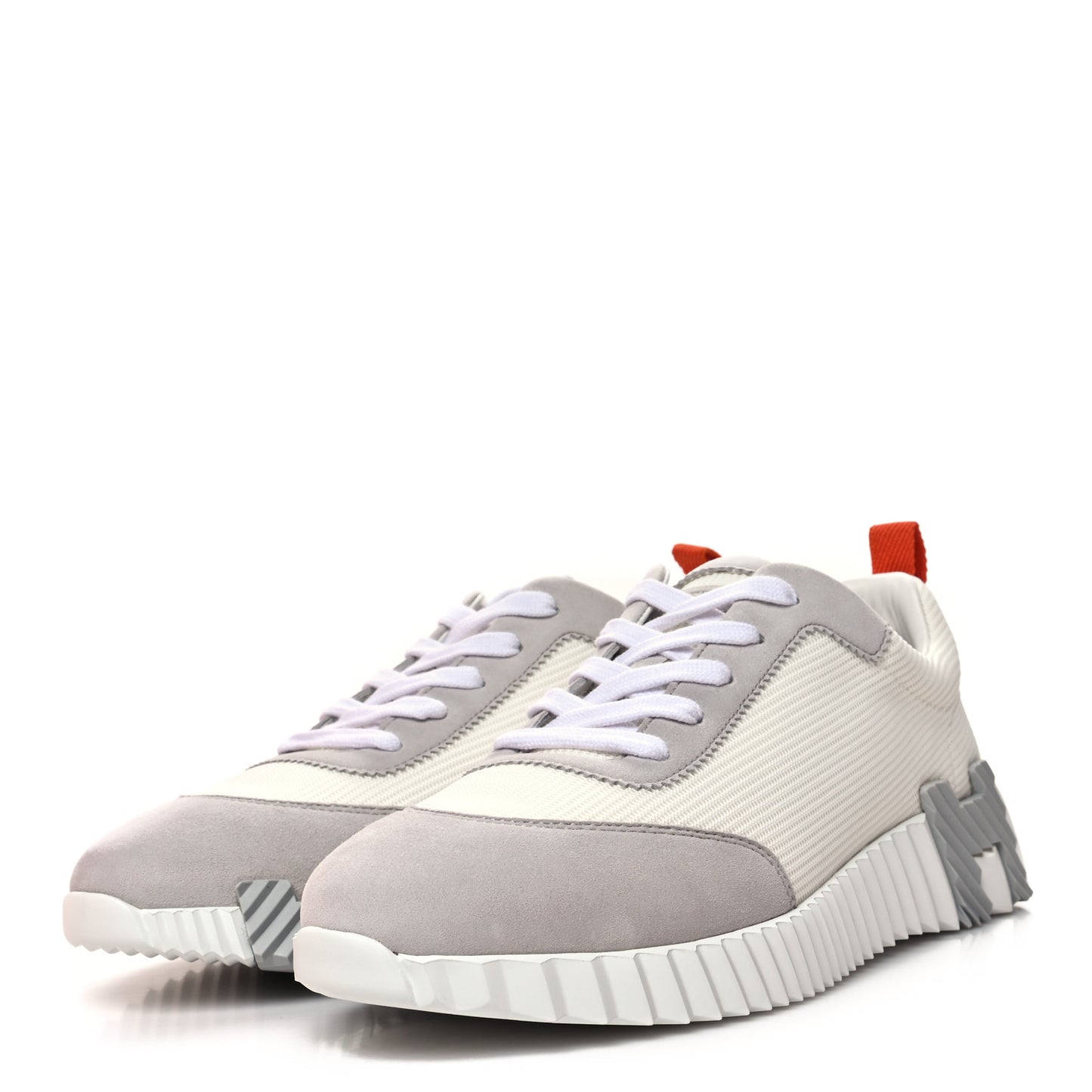 Technical Canvas Suede Goatskin Bouncing Sneakers 38 White Multicolor