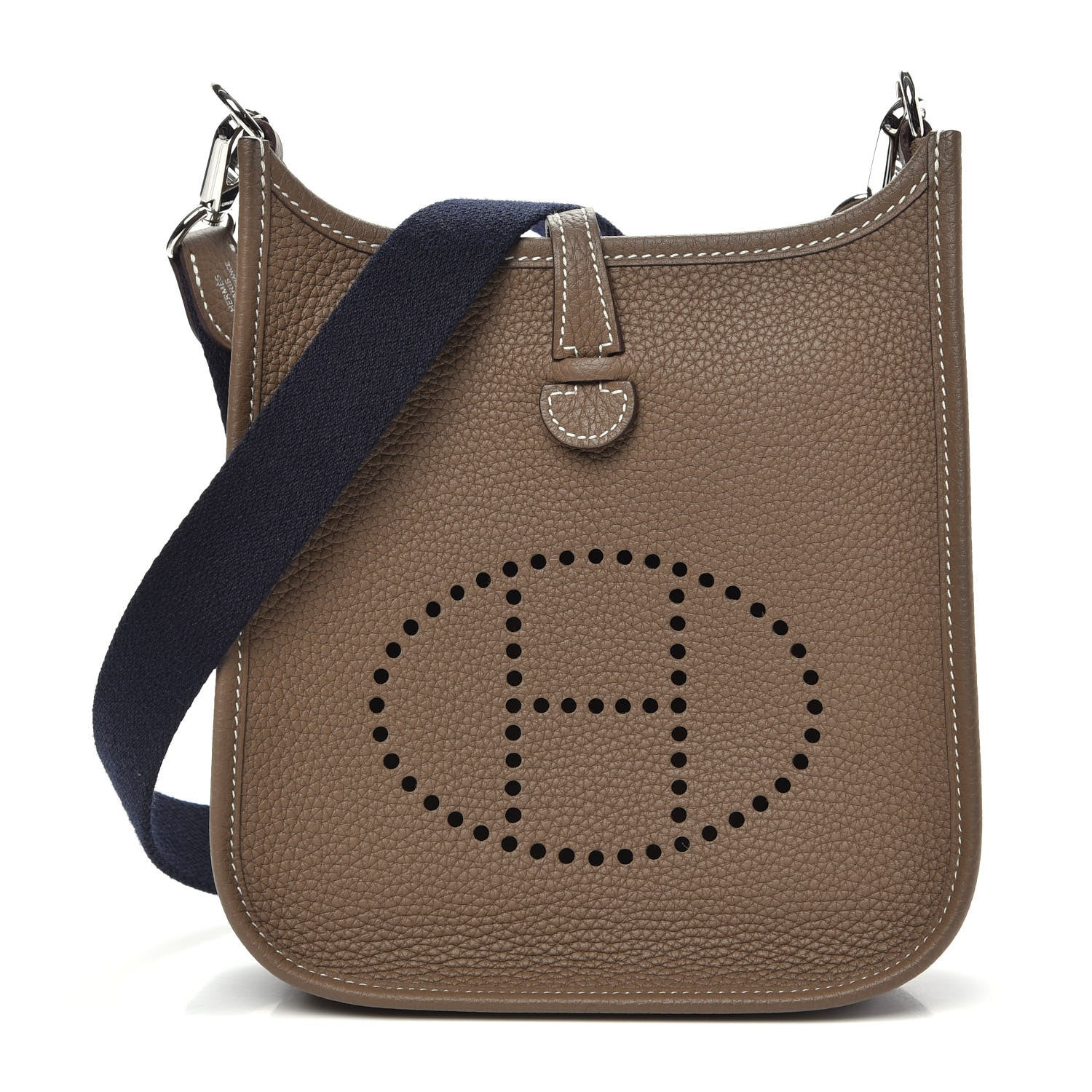 Hermes Taurillon Clemence Amazone Evelyne TPM Etoupe Bleu Indigo 1 of 10