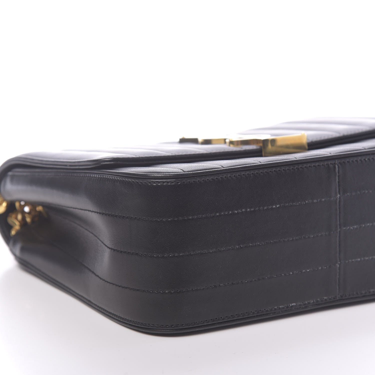Saint Laurent Lambskin Matelasse Monogram Large Vicky Chain Bag Black 6 of 12