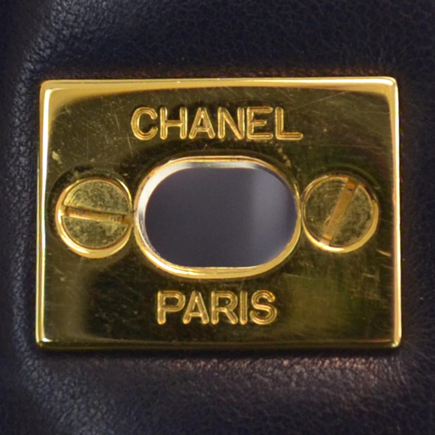 Chanel Lambskin Small Double Flap Navy 8 of 10