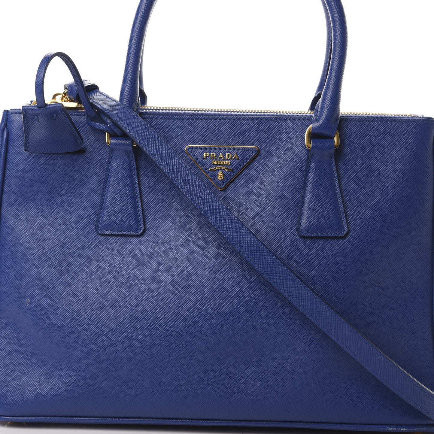 Saffiano Small Galleria Double Zip Tote Royal