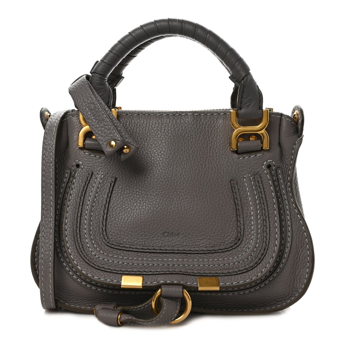 Calfskin Mini Marcie Satchel Cashmere Grey