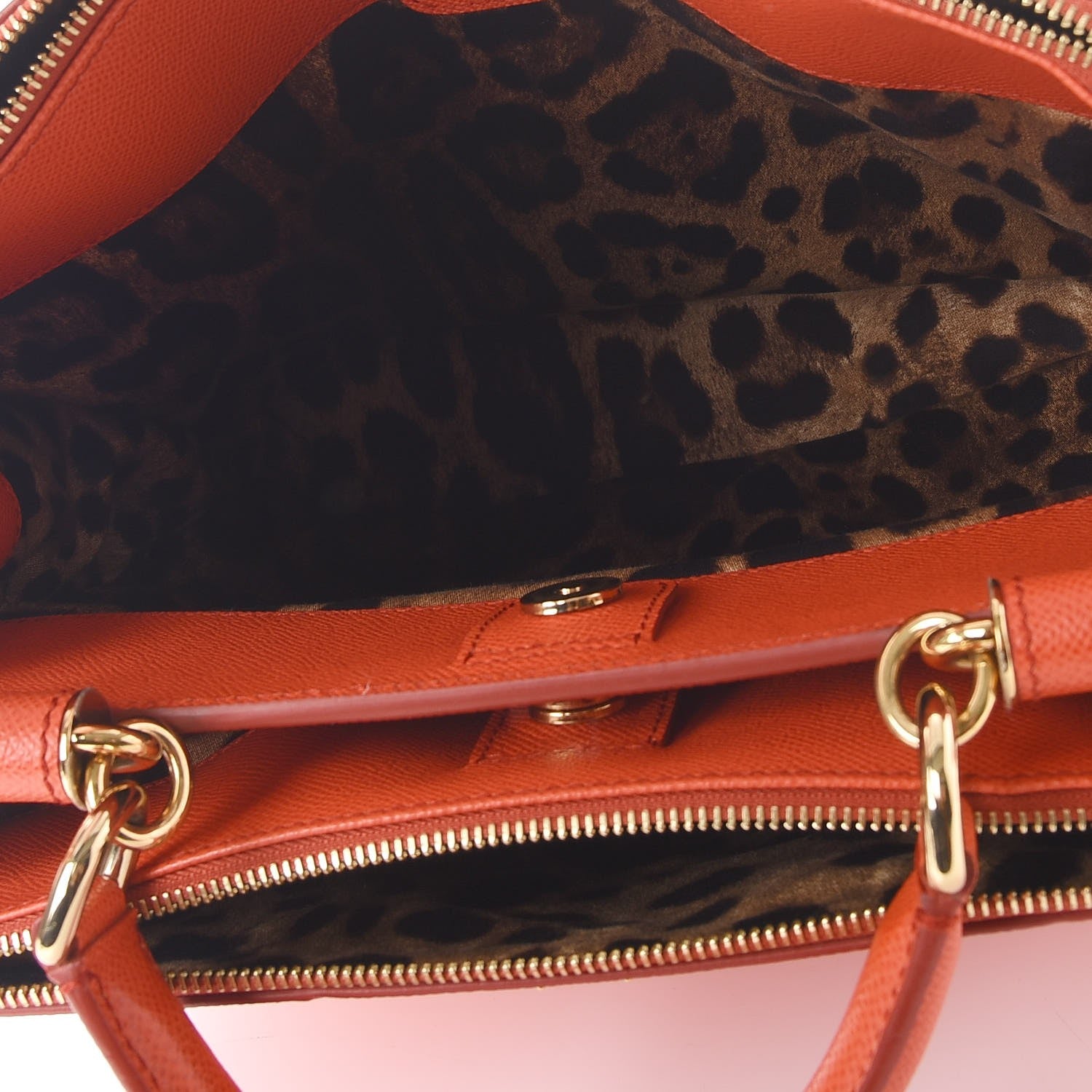 Dolce & Gabbana Dauphine Miss Sicily Double Zip Satchel Orange 6 of 13