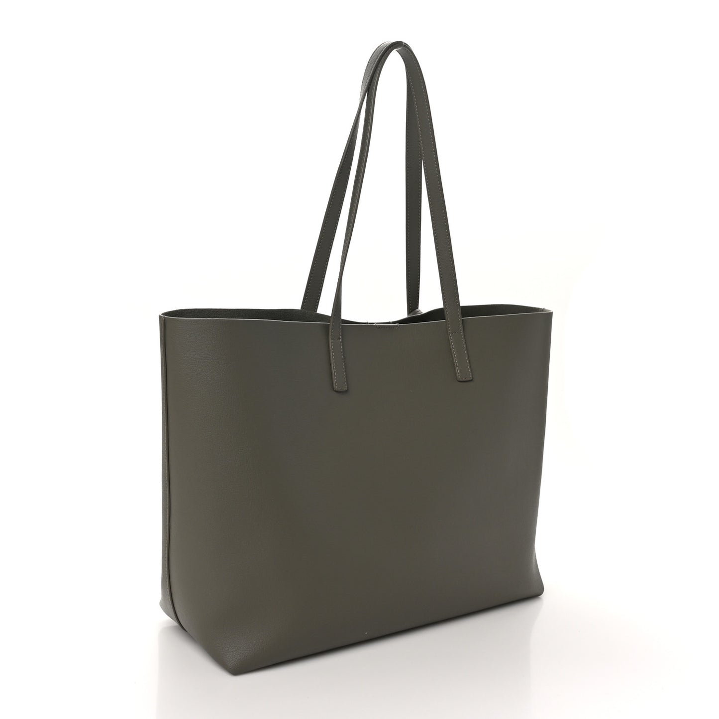 Calfskin Large Shopping Tote Kaki Militaire