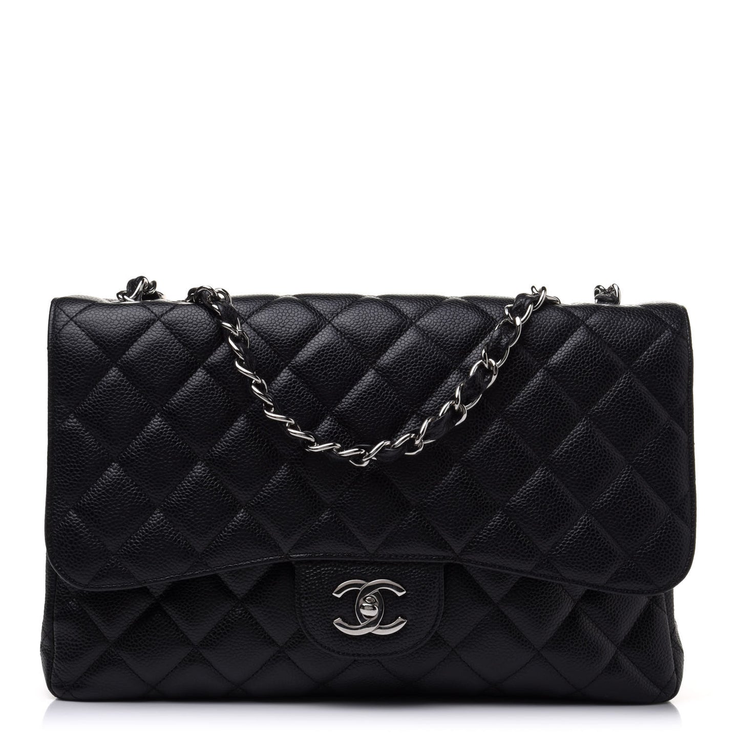 Caviar Quilted Jumbo Single Flap Black