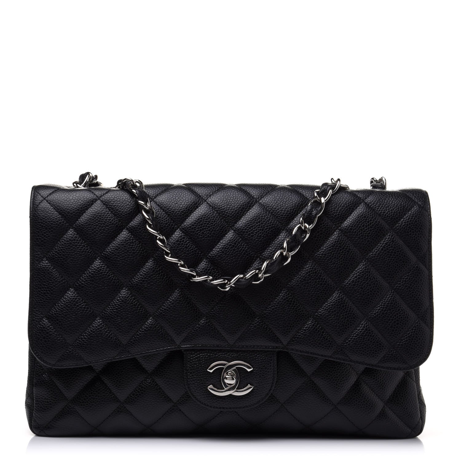 Chanel Caviar Quilted Jumbo Single Flap Black 1 of 12