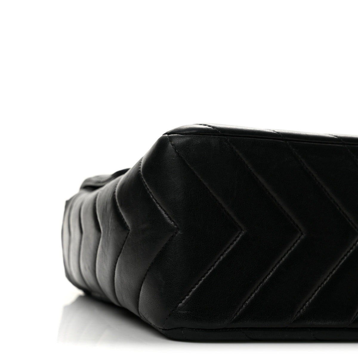 Chanel Lambskin Chevron Quilted Flap Shoulder Bag Black 10 of 14