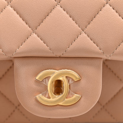 Chanel Lambskin Quilted Mini Top Handle Rectangular Flap Beige 9 of 11