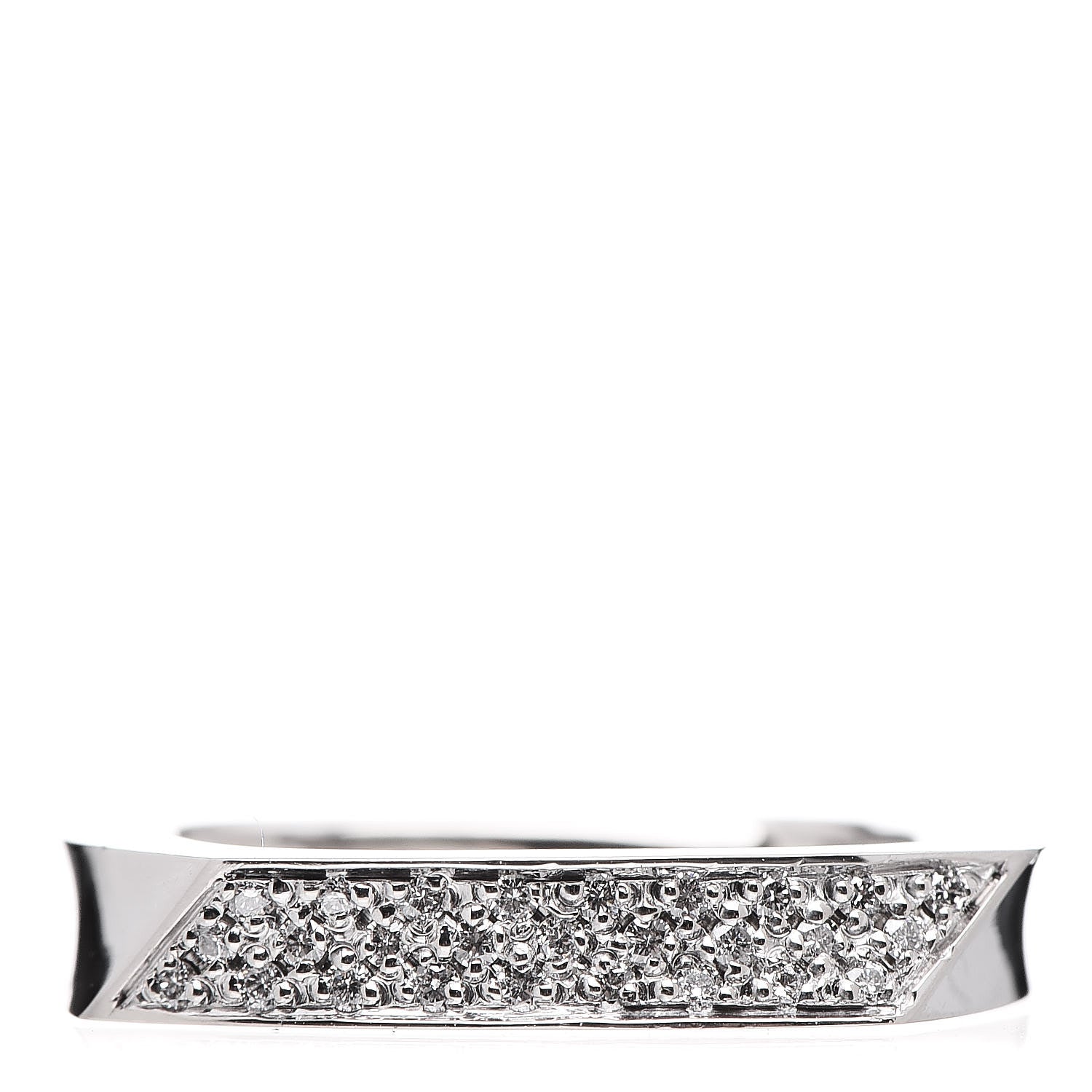 Tiffany 18K White Gold Diamond Frank Gehry Torque Ring 44 3 1 of 6