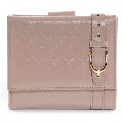 Gucci Patent Microguccissima Nice French Flap Wallet Dark Cipria 1 of 8