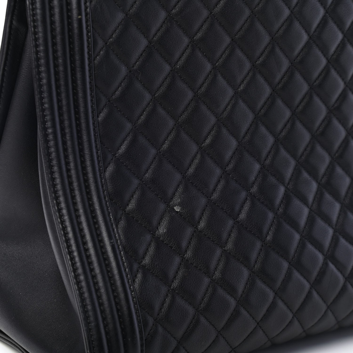 Chanel Calfskin Quilted Boy Shopping Tote Black 6 of 6