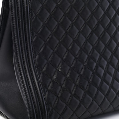 Chanel Calfskin Quilted Boy Shopping Tote Black 6 of 6