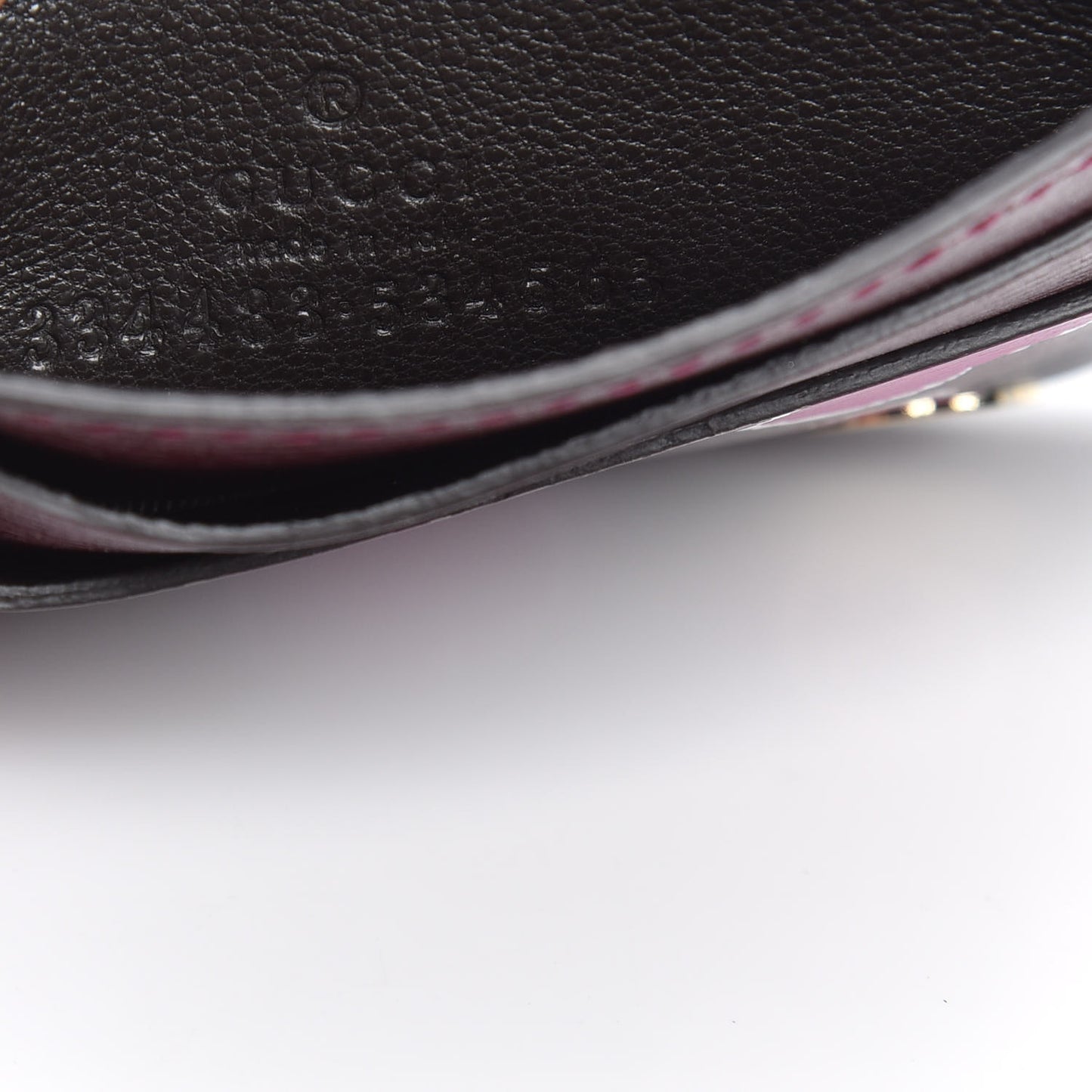 Calfskin Heartbeat Print Card Holder New Wine