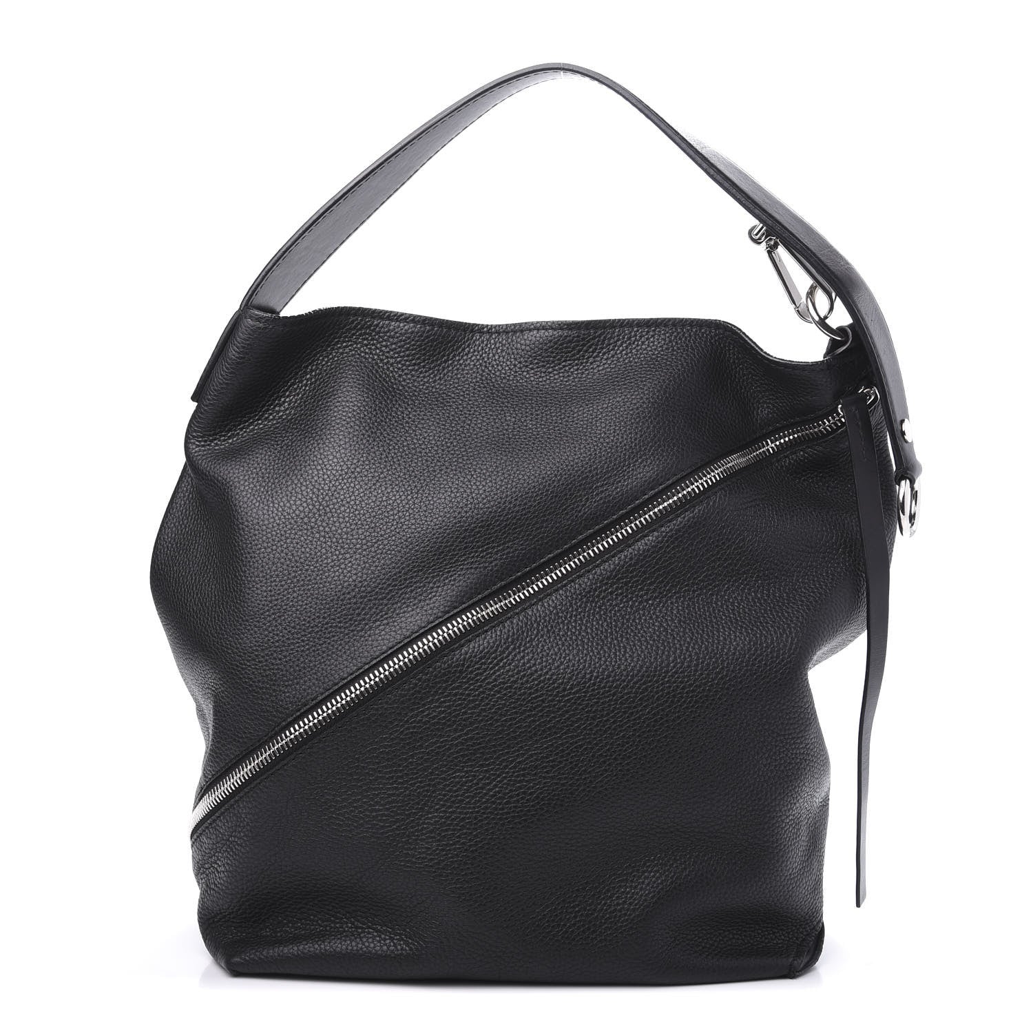 Proenza Schouler Pebbled Calfskin Medium Zip Hobo Black 1 of 9