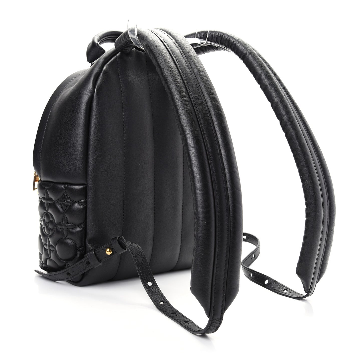 Lambskin Flower Quilted Palm Springs Backpack PM Black