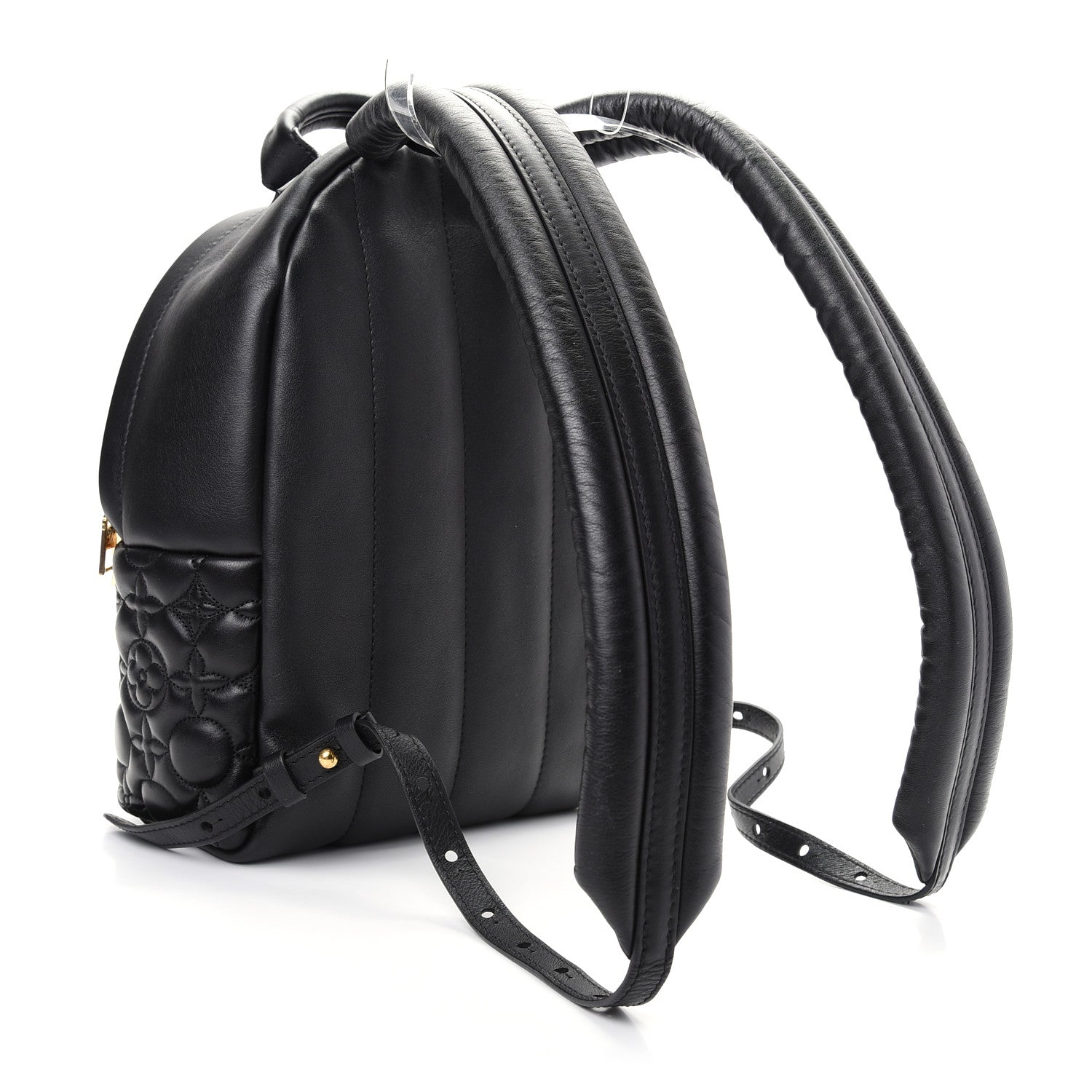 Louis Vuitton Lambskin Flower Quilted Palm Springs Backpack PM Black 2 of 8