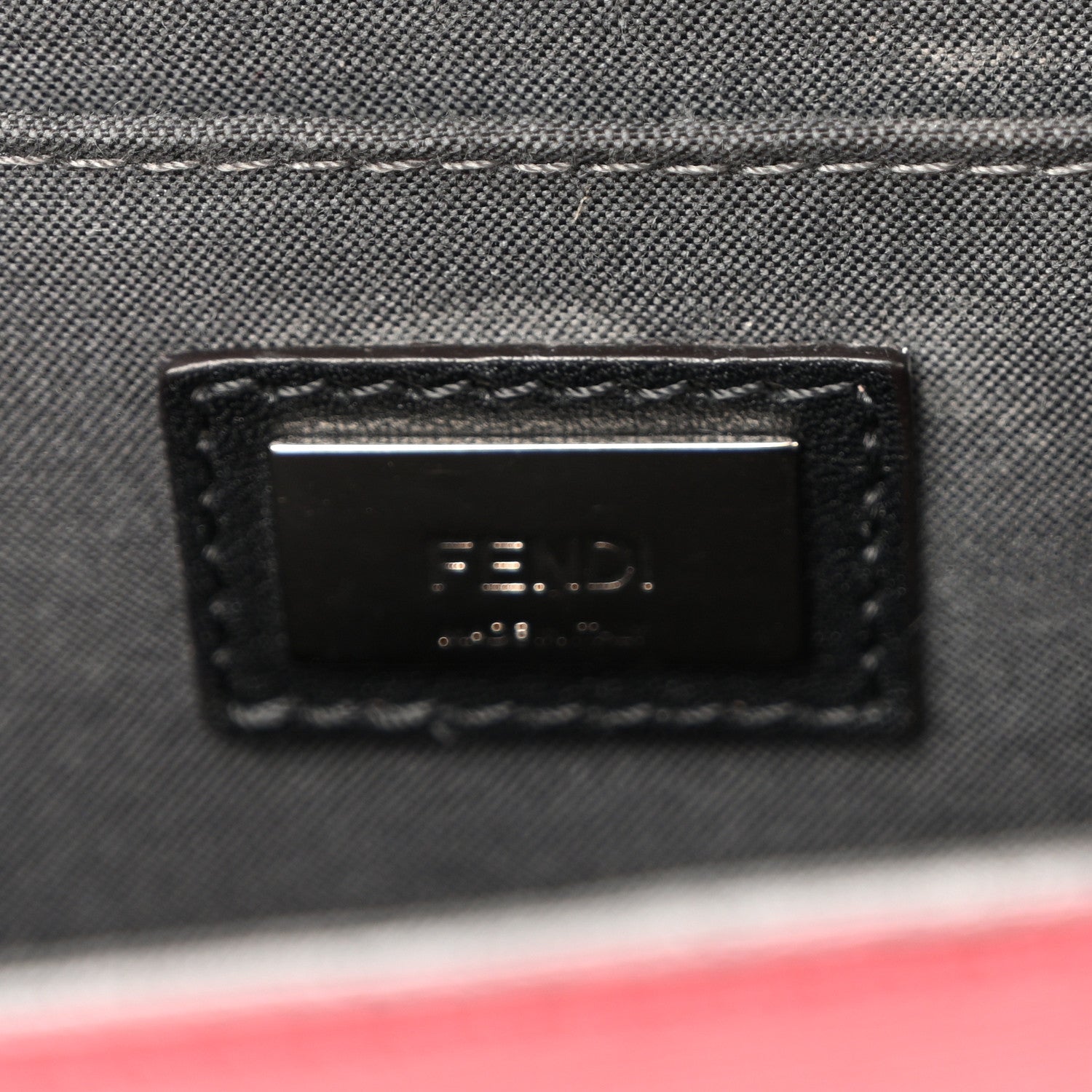 Fendi Vitello Elite Monster Mini Demi Jour Shoulder Bag Ribes Grigio Polvere Carbone 7 of 10