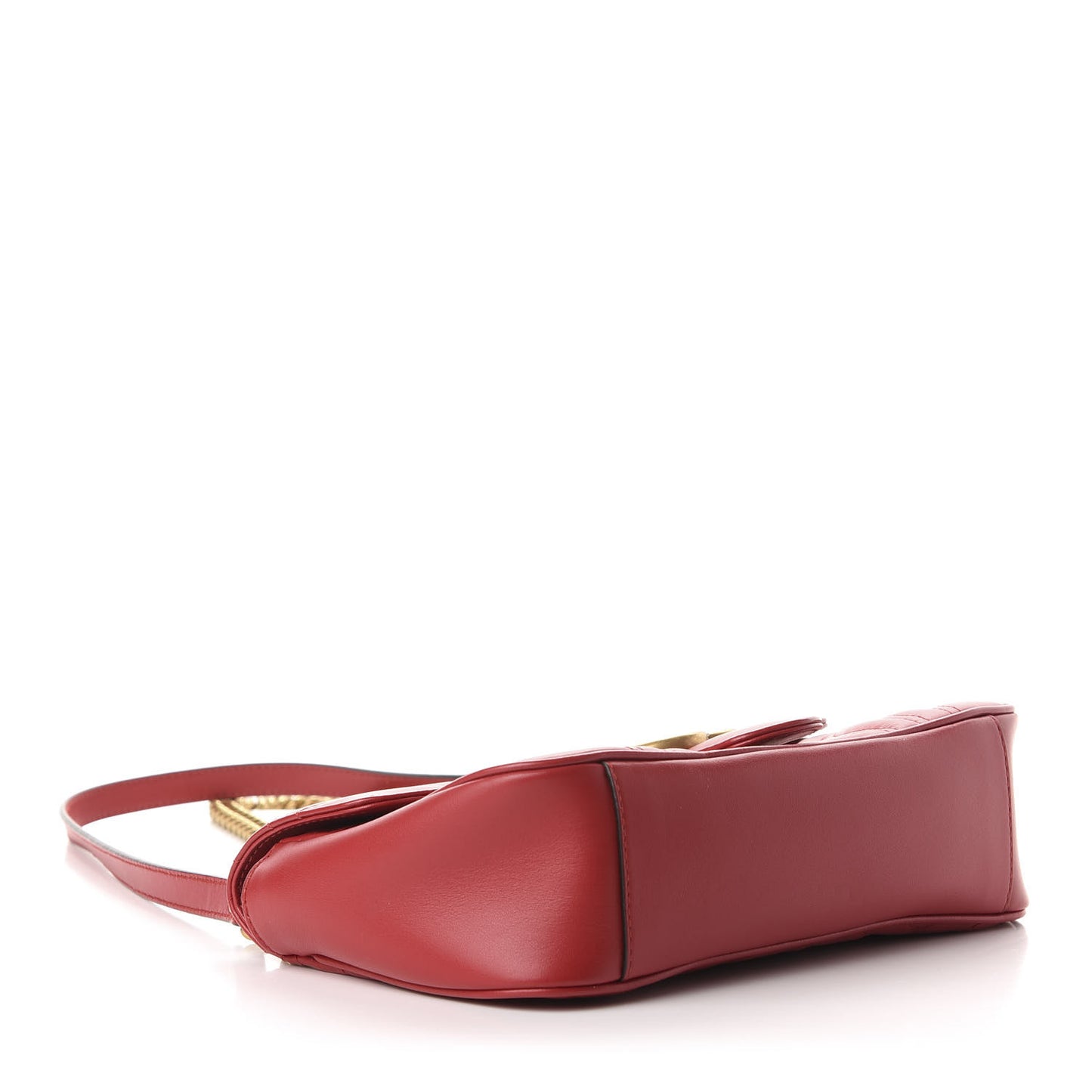 Calfskin Matelasse Small GG Marmont Shoulder Bag Hibiscus Red
