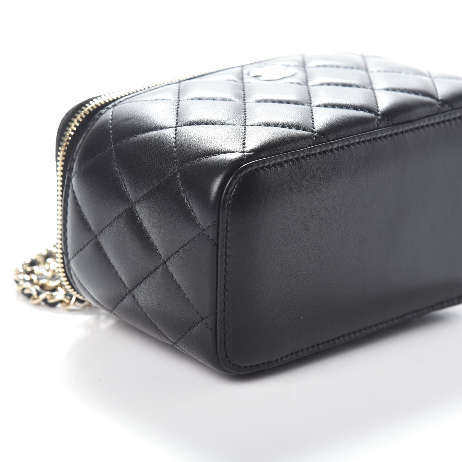 Chanel Lambskin Quilted Small Vanity Case With Chain Black 8 of 9